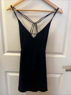 Superdown navy strappy backless mini dress